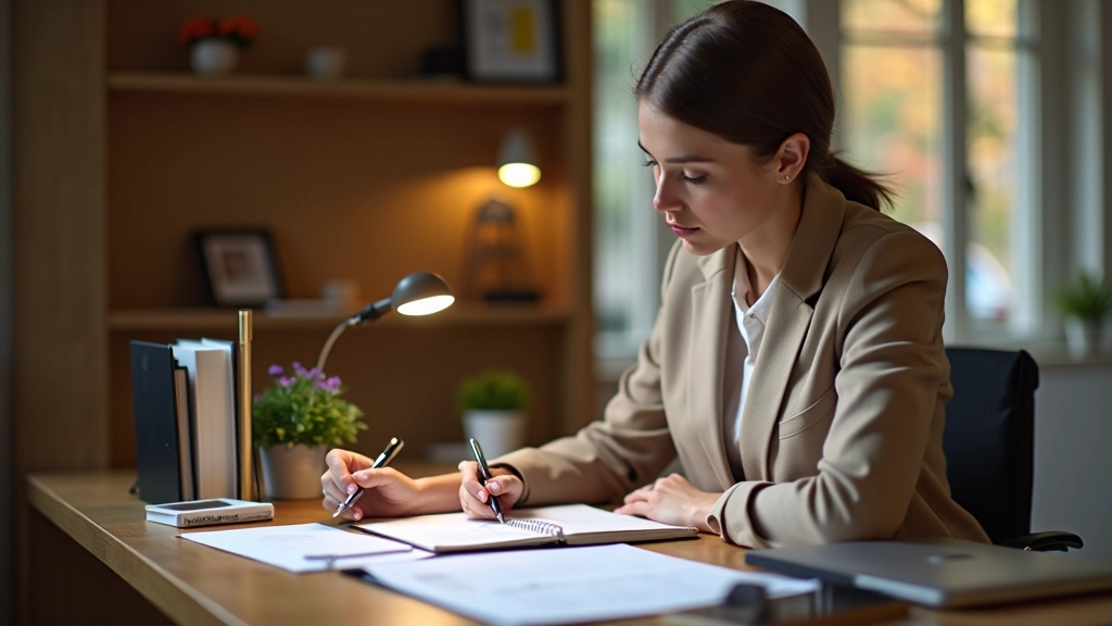 Femme planifiant son budget cadeaux avec des listes détaillées